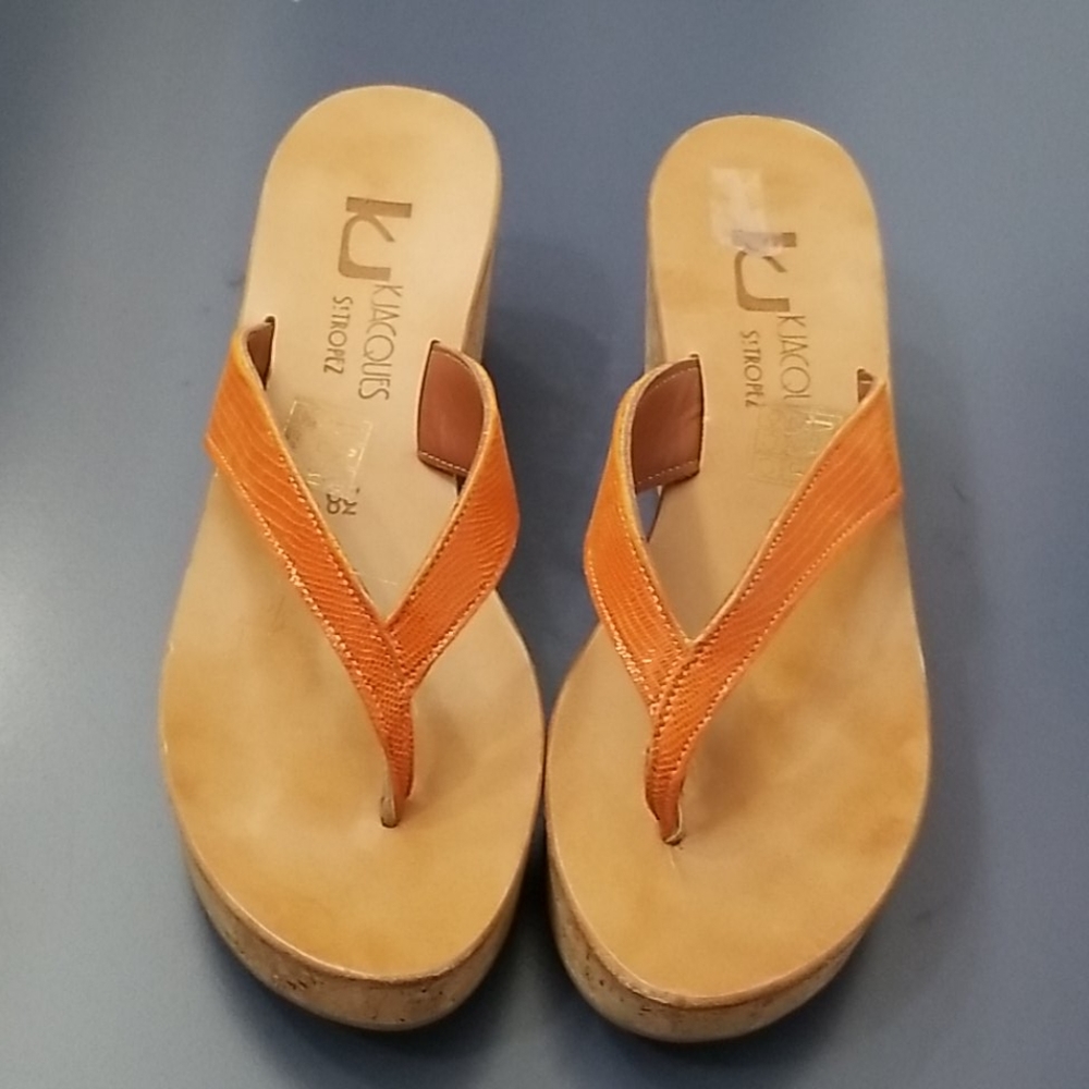Kjacques St tropez orange thong sandal